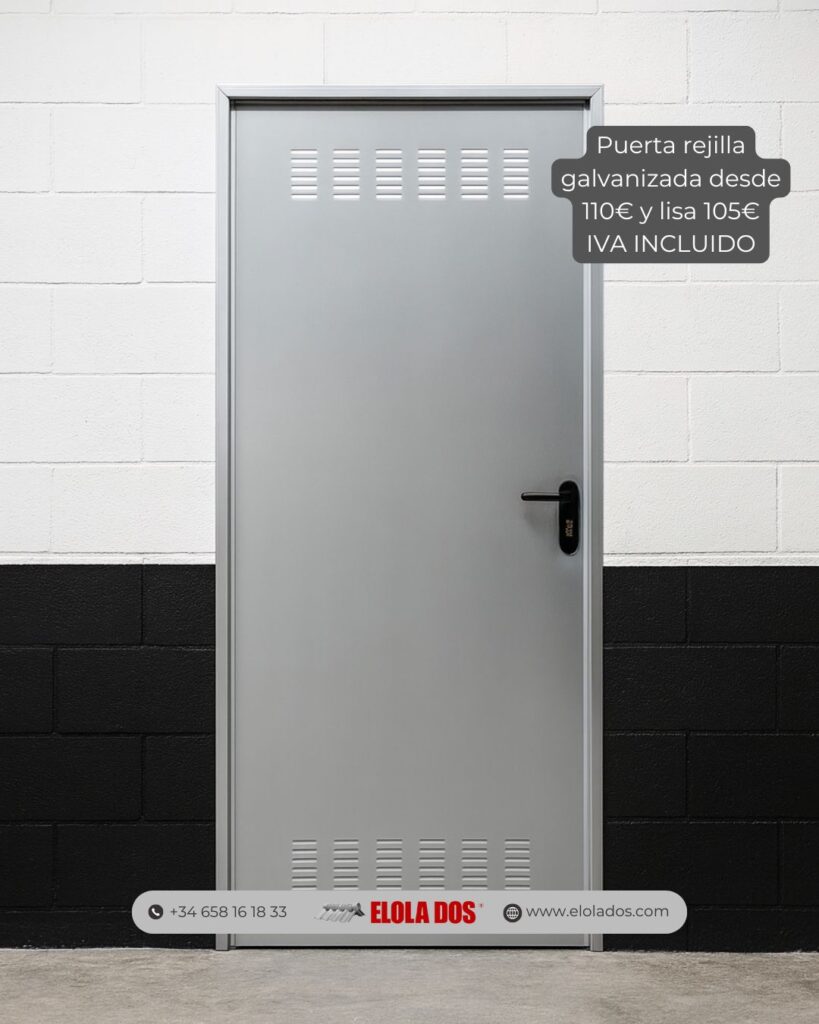 Puertas de trastero galvanizada con rejilla de descuento